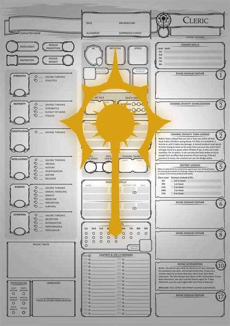 dnd 5e cleric|dnd 5e cleric character sheet.